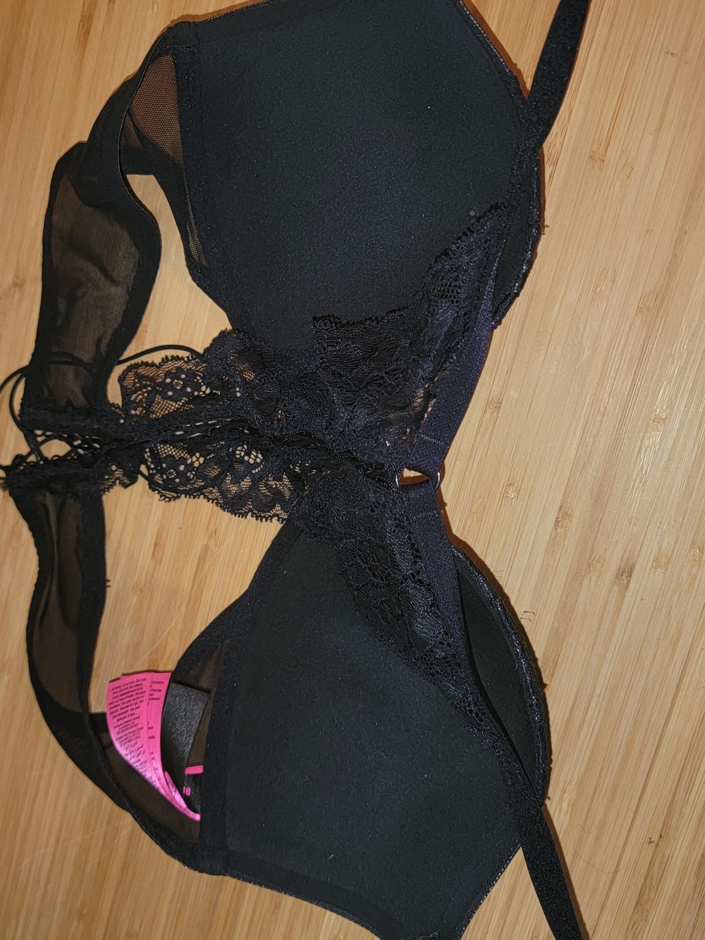 La SENZA Black Lace Push-Up Bra with Sheer Insets - NWOT - Picture 4 of 6